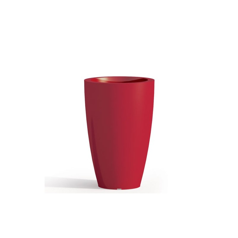 Vaso da giardino in resina rossa per esterno. Vasi da interno design in polietilene