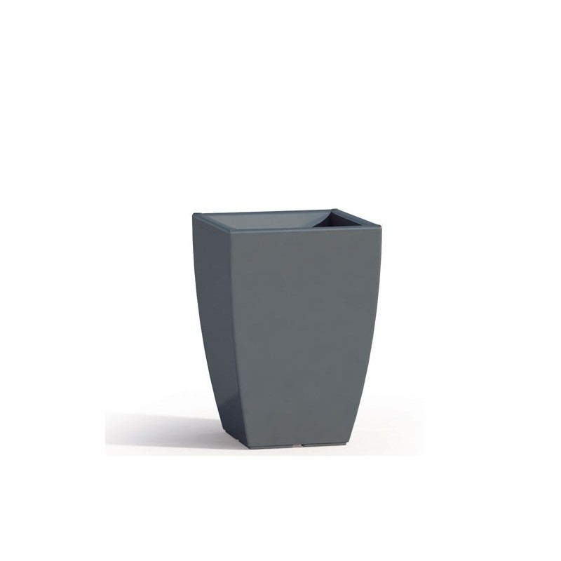 Vaso da giardino in resina grigia per esterno. Vasi da interno design in polietilene