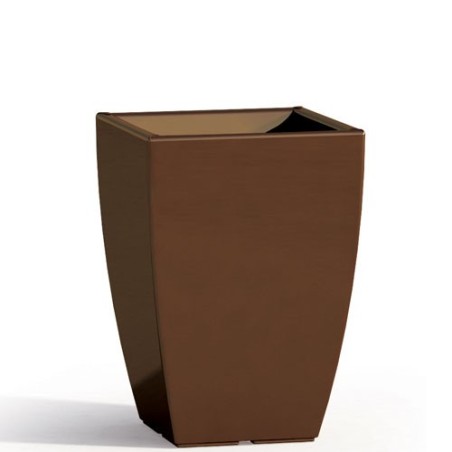 Vaso da giardino in resina marrone per esterno. Vasi da interno design in polietilene