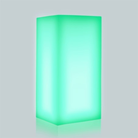 Vaso luminoso da giardino in resina bianca per esterno. Vasi luminosi da interno illuminati di luce verde